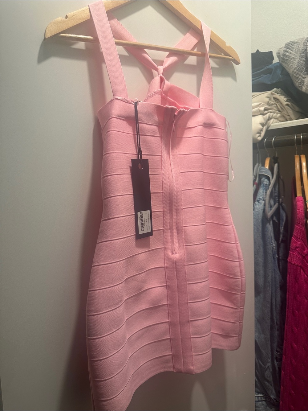 I.AM.GIA Pink Bandage Halter Mini Dress - Picture 2 of 3